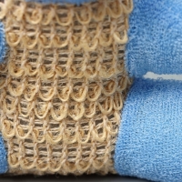 Мочалка для тела детская Доляна &laquo;Мишутка&raquo;, сизаль, 10,5&times;11,5 см, цвет голубой