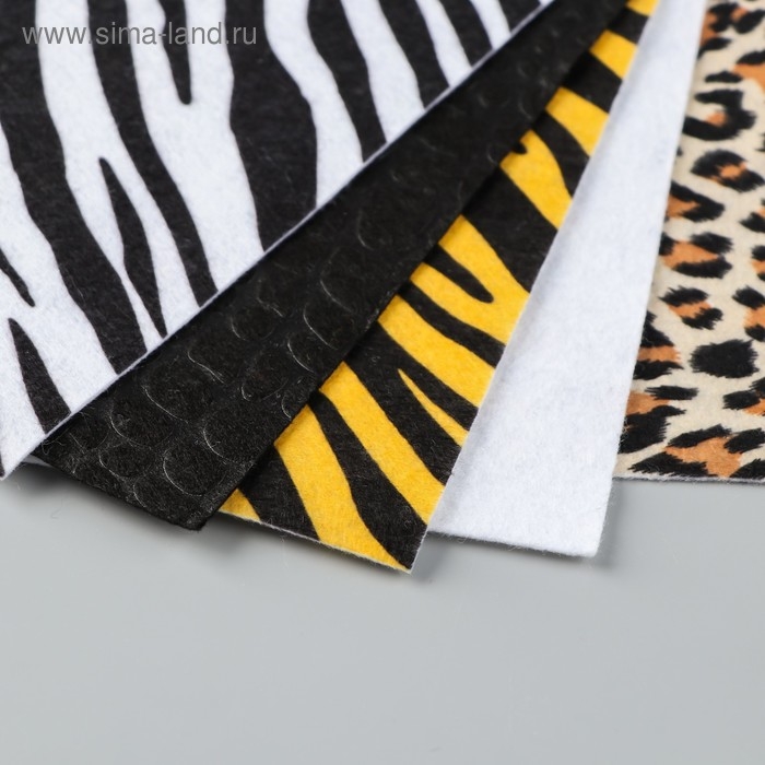 Фетр "BLITZ" 1 мм, мягкий 20х30 см &plusmn; 2 см (набор 5 шт) ассорти FCR10 №1