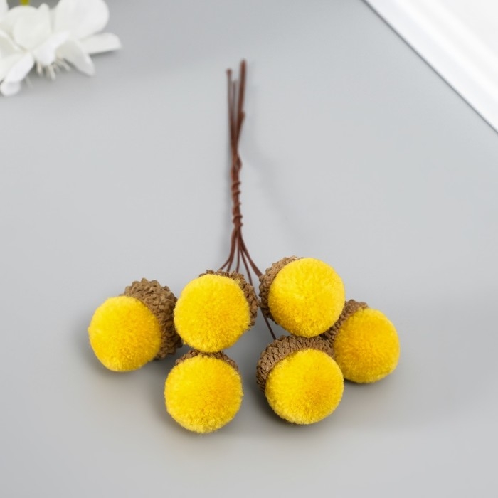 Цветы для декорирования Цветы для декорирования "Хлопчик" жёлтый 1 букет= 6 веточек d=2 см 11 см