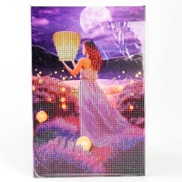 Алмазная мозаика с частичным заполнением на подрамнике &laquo;Небесные фонари&raquo;, 20 х 30 см, с гирляндой