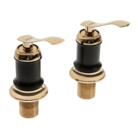 Смеситель на борт ванны ZEIN NB-7, на четыре отверстия, комплект, ретро, черный/золотой