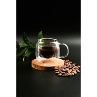 Кружка стеклянная с двойными стенками Magistro &laquo;Дуо&raquo;, 80 мл, 9&times;7&times;6,3 см