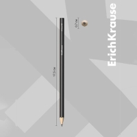 Набор чернографитных карандашей 4 штуки ErichKrause "Jet Black", HB, грифель d=2.2 мм, дерево, шестигранных, в пакете, чёрный корпус Набор чернографитных карандашей 4 штуки ErichKrause "Jet Black", HB, грифель d=2.2 мм, дерево, шестигранных, в пакете, чёрный корпус