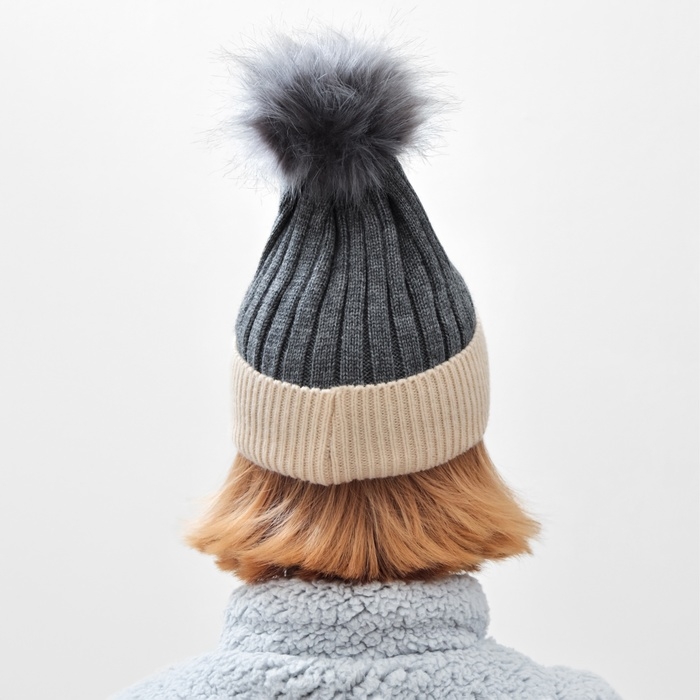 Шапка женская MINAKU, цвет серый, размер 58-60