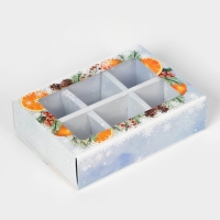 Новый год. Коробка под 6 конфет "Время Чудес", 13,7 х 9,8 х 3,8 см, кондитерская упаковка Новый год. Коробка под 6 конфет "Время Чудес", 13,7 х 9,8 х 3,8 см, кондитерская упаковка