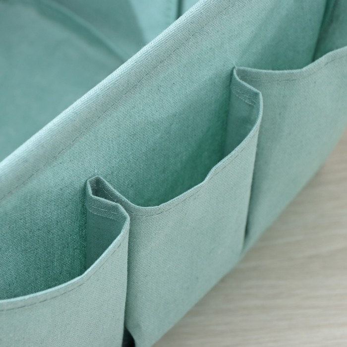 Корзинка для хранения Доляна &laquo;Тая&raquo;, 3 кармана, 30&times;24&times;18 см, цвет бирюзовый