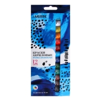 Краска акриловая в тубе, deVENTE, набор 12 цветов х 12 мл, морозостойкие