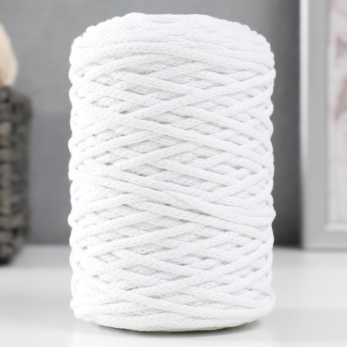 Шнур для вязания без сердечника 70% хлопок, 30% полиэстер ширина 3мм 100м/160&plusmn;10гр (101)