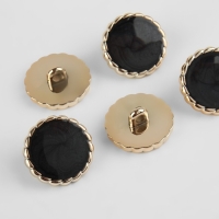 Набор пуговиц на ножке, d = 21,5 мм, 5 шт, цвет чёрный/золотой
