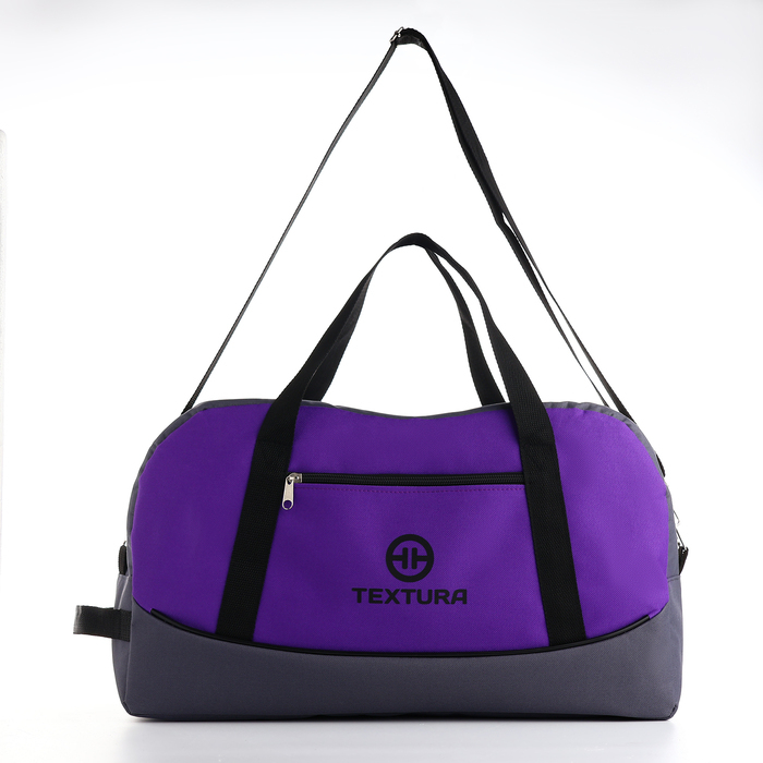 Сумка спортивная женская, TEXTURA, средний размер, цвет серый/сиреневый