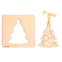 Основы для росписи и выжигания на новый год &laquo;Роспись по дереву. Ёлочные подвески&raquo;, новогодний набор для творчества