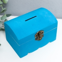 Шкатулка дерево "Сундучок" синяя 8х8х12 см Шкатулка дерево "Сундучок" синяя 8х8х12 см