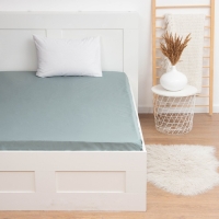 Простыня на резинке "Этель" 160х200х25 см, бирюзовый, 100% хлопок, перкаль Простыня на резинке "Этель" 160х200х25 см, бирюзовый, 100% хлопок, перкаль