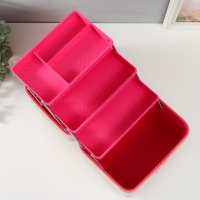 Шкатулка кожзам для косметики "Ромбы голография. Этажи" бело-розовая 24,5х20,5х27 см Шкатулка кожзам для косметики "Ромбы голография. Этажи" бело-розовая 24,5х20,5х27 см