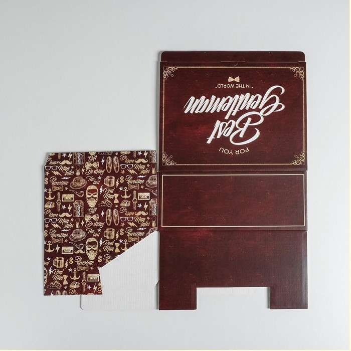 Коробка подарочная сборная, упаковка, &laquo;Джентельмену&raquo;, 30 х 23 х 12 см