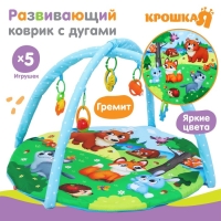 Развивающий коврик с дугами &laquo;Лесные зверята&raquo;, 85х85 см, Крошка Я,