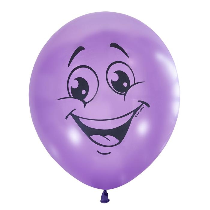 Набор шаров 12" &laquo;Улыбки&raquo;, пастель, 1-сторонний, набор 5 шт.