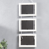 Фоторамка на 3 фото 10х15 см подвесная белый (пластиковый экран) Фоторамка на 3 фото 10х15 см подвесная белый (пластиковый экран)