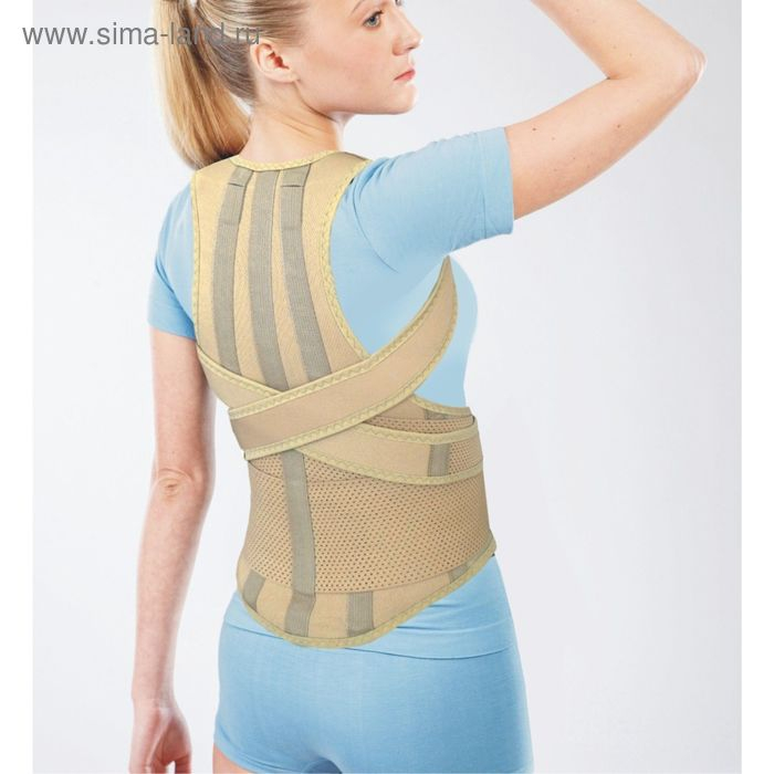 Корректор осанки НТ-КР-031, усиленный, 4 ребра, размер L, цвет бежевый Корректор осанки НТ-КР-031, усиленный, 4 ребра, размер L, цвет бежевый