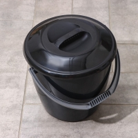 Ведро с крышкой &laquo;Удачное.Эконом&raquo;, 10 л, цвет чёрный