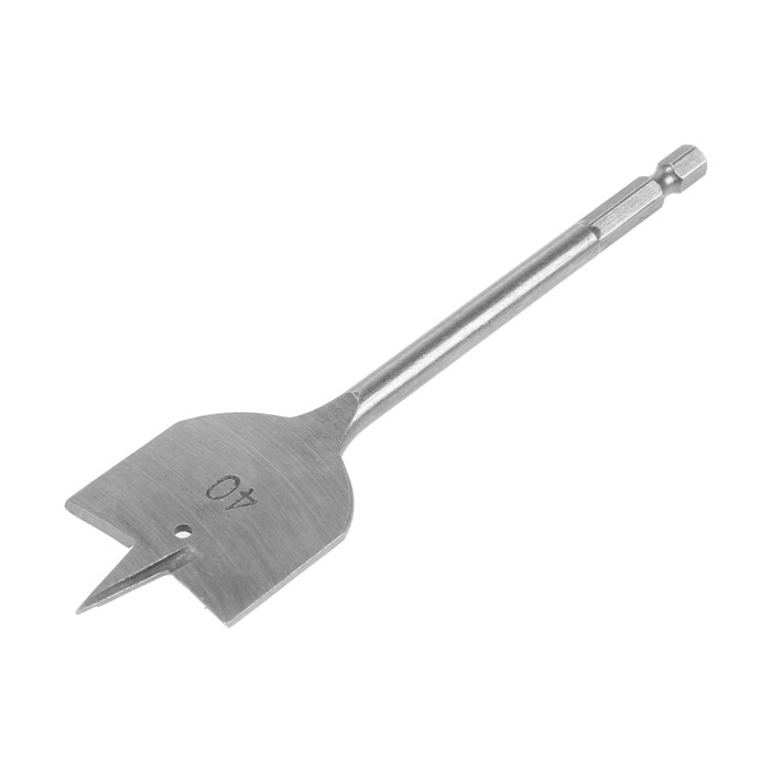 Сверло по дереву перовое ТУНДРА, шестигранный хвостовик, 40 х 152 мм Сверло по дереву перовое ТУНДРА, шестигранный хвостовик, 40 х 152 мм