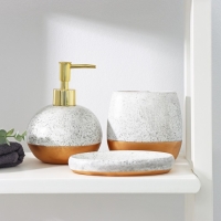 Набор аксессуаров для ванной комнаты «Мрамор», 3 предмета (дозатор 550 мл, мыльница, стакан) Набор аксессуаров для ванной комнаты «Мрамор», 3 предмета (дозатор 550 мл, мыльница, стакан)