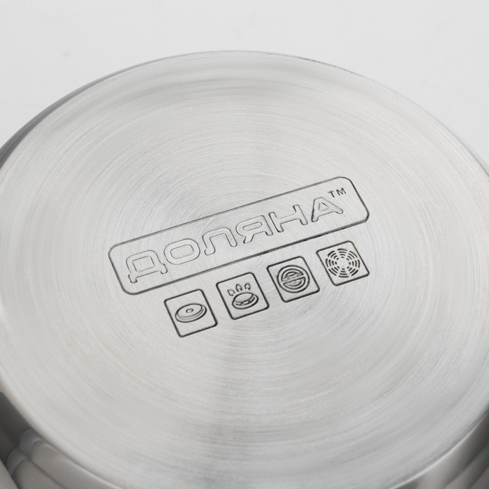 Кастрюля с крышкой из нержавеющей стали Доляна &laquo;Классика&raquo;, 2,2 л, d=19 см, капсульное дно