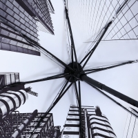 Зонт с внутренним принтом &laquo;Большой город&raquo;, 8 спиц