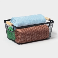 Корзинка универсальная прямоугольная "Миди", 32х20,5х14 см, цвет черный Корзинка универсальная прямоугольная "Миди", 32х20,5х14 см, цвет черный