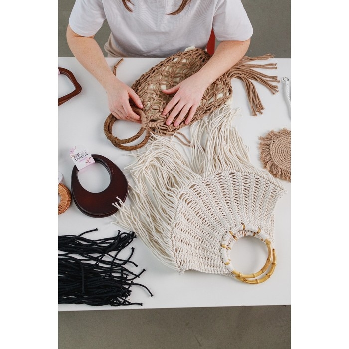 Ручки для сумки, 2 шт, бамбук, d = 15/17 см, толщина 0,8 см Ручки для сумки, 2 шт, бамбук, d = 15/17 см, толщина 0,8 см