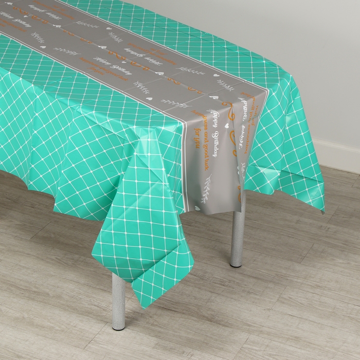 Скатерть &laquo;Квадратики&raquo;, 137 &times; 183 см., цвет зелёный
