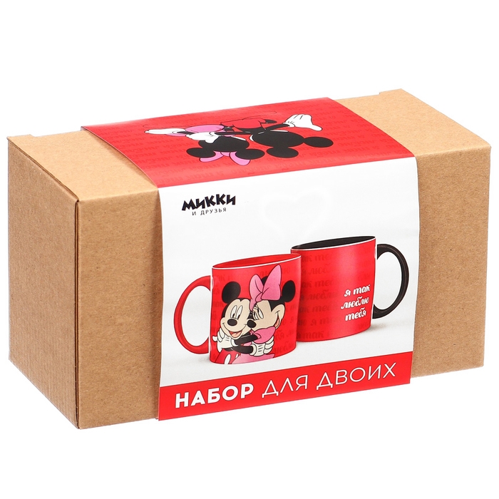 Набор парных кружек, 320 мл "Я так люблю тебя", Микки и друзья