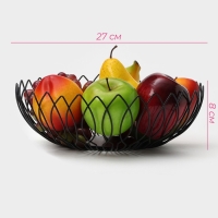 Фруктовница Доляна &laquo;Маргаритка&raquo;, 27&times;27&times;9 см, цвет чёрный