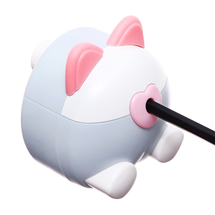 Точилка механическая с контейнером, Ушки серый/белый Точилка механическая с контейнером, Ушки серый/белый