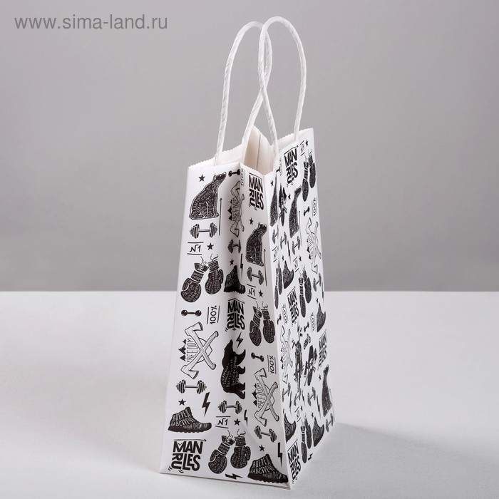 Пакет подарочный крафт, упаковка, &laquo;С Днём защитника Отечества&raquo;, 21 х 12 х 9 см