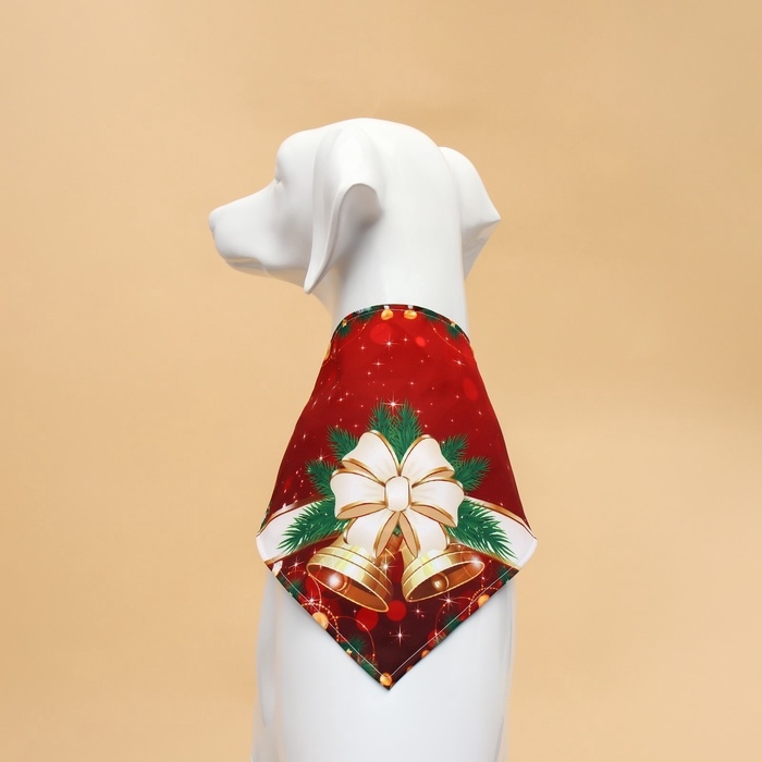 Новый год. Бандана для животных Новый год. Бандана для животных "Колокольчик", размер L (ОШ до 62 см)