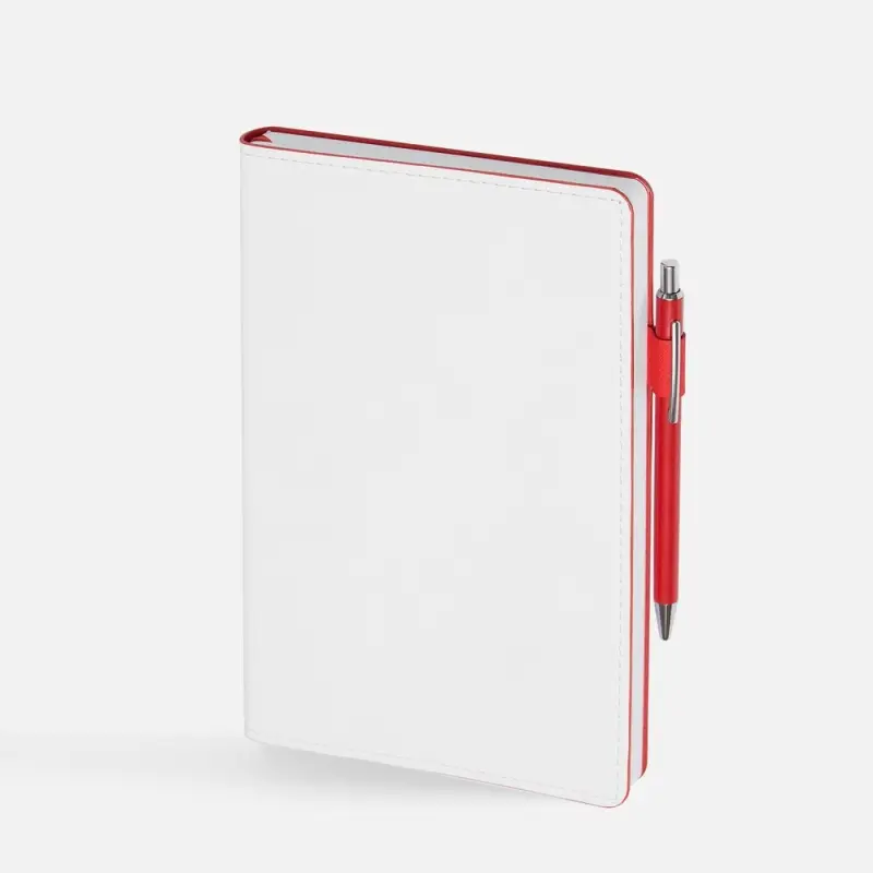 Ежедневник White Shall, недатированный, бело-красный