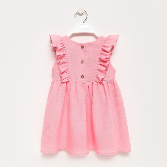 Платье детское с рюшей KAFTAN "Муслин", р.28 (86-92 см) розовый