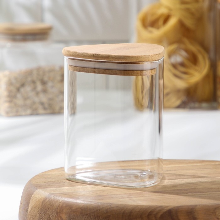 Банка стеклянная для сыпучих продуктов «Эко. Треугольник», 650 мл, 10×13 см Банка стеклянная для сыпучих продуктов «Эко. Треугольник», 650 мл, 10×13 см