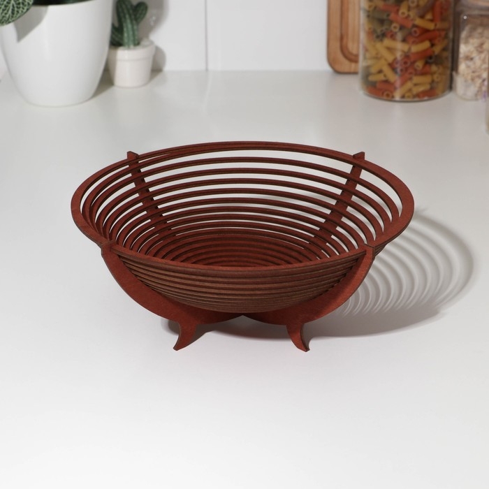 Фруктовница деревянная Доляна, 26 см, цвет мокко Фруктовница деревянная Доляна, 26 см, цвет мокко