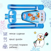 Снегокат &laquo;Тимка спорт 4-1 Три кота&raquo;, ТС4-1/ТК, со спинкой и ремнём безопасности, цвет голубой/белый