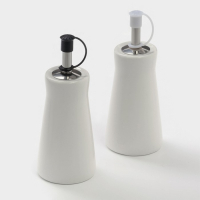 Набор фарфоровый для специй на бамбуковой подставке BellaTenero, 5 предметов: солонка, перечница, 2 соусника, подставка-держатель, цвет белый Набор фарфоровый для специй на бамбуковой подставке BellaTenero, 5 предметов: солонка, перечница, 2 соусника, подставка-держатель, цвет белый