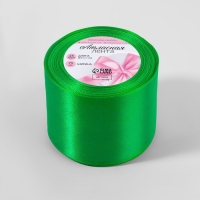 Лента атласная, 75 мм, 23 &plusmn; 1 м, цвет зелёный №26