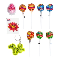 Карамель на палочке в наборе с подарком "Лизунец MAXI Змейка-Злодейка", 112 г