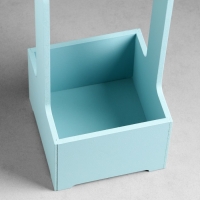 Кашпо - ящик деревянный 13,5х13,5х30 см Серо-голубой Кашпо - ящик деревянный 13,5х13,5х30 см Серо-голубой