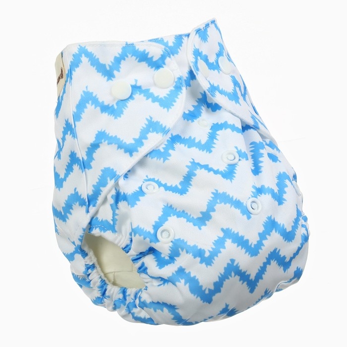 Набор многоразовых подгузников &laquo;Машинки&raquo;, 3-8 кг, цвет белый, голубой, 2 шт., Крошка Я