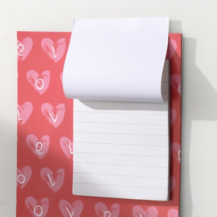 Магнит с блоком для записей "Сердечки. Любовь" 11,5х12,5 см