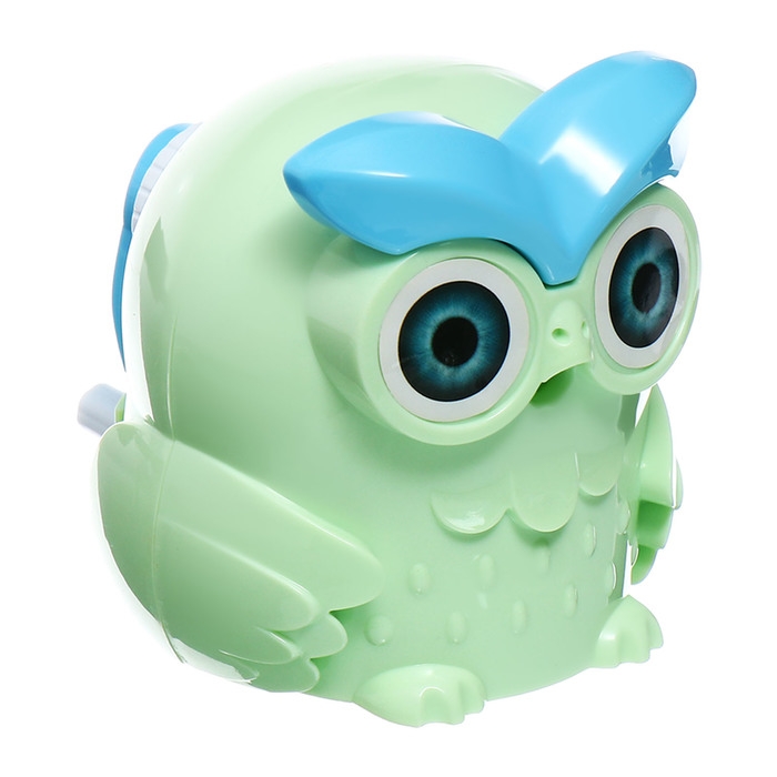 Точилка механическая с контейнером Сова Светло-зеленая Точилка механическая с контейнером Сова Светло-зеленая