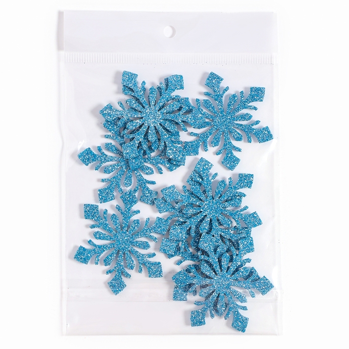 Новый год! Декор &laquo;Снежинки&raquo;, набор 9 шт., цвет голубой