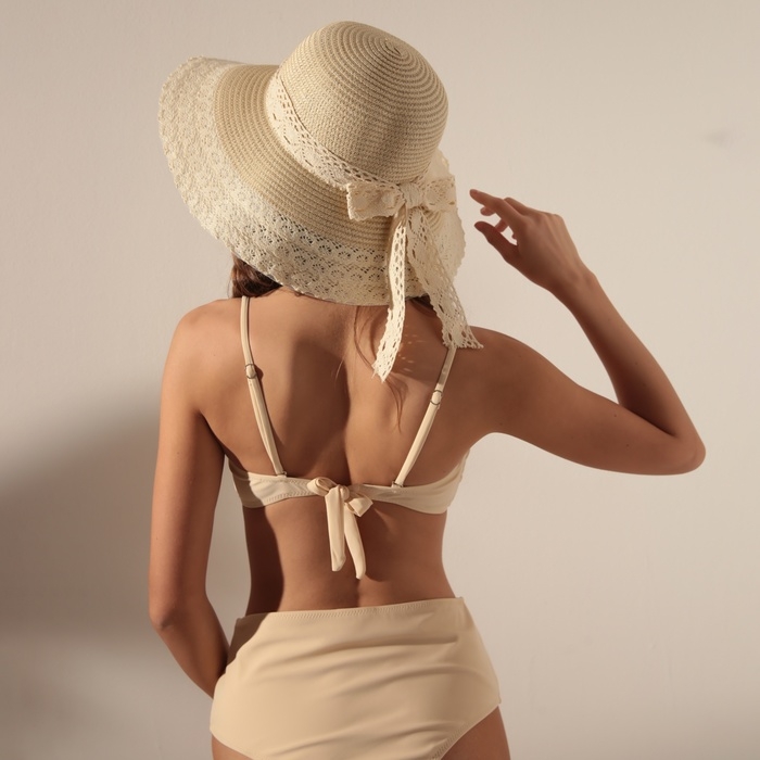 Шляпа женская MINAKU, цвет бежевый, р-р 58 Шляпа женская MINAKU, цвет бежевый, р-р 58